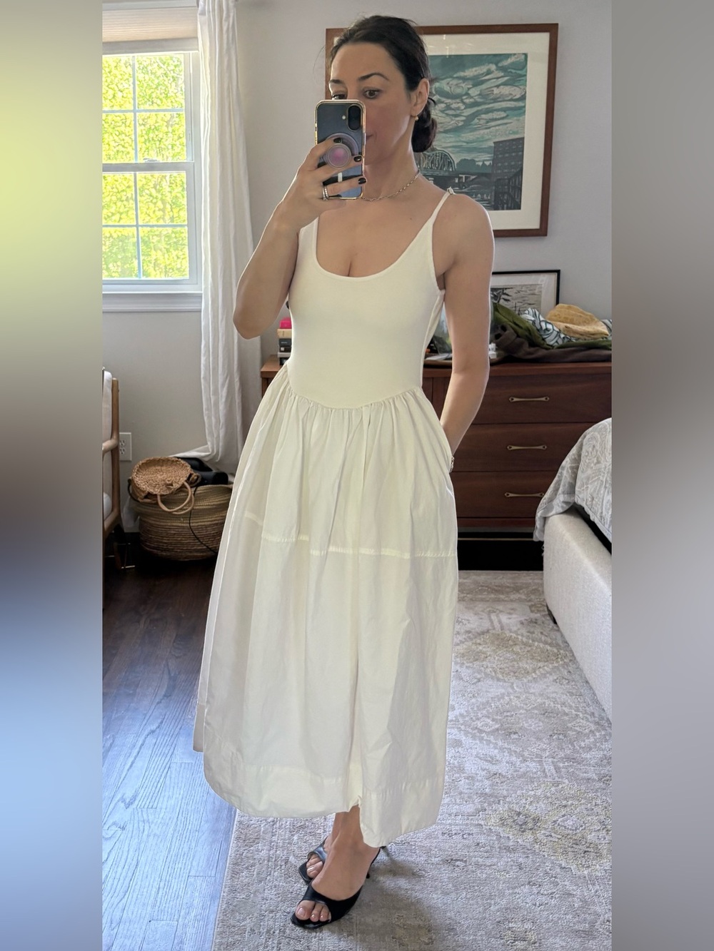 Free People Dylan White Ribbed Tank Dress - Picture 1 of 11